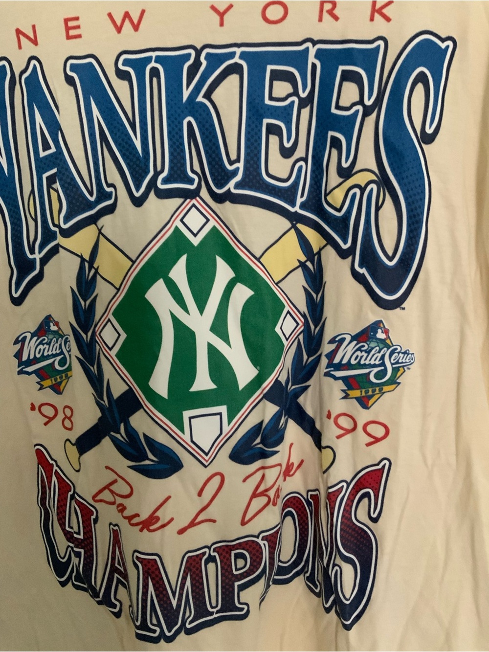 Mens Mitchell & Ness Retro Style T-Shirt Size XL New York Yankees 98 99 Champs